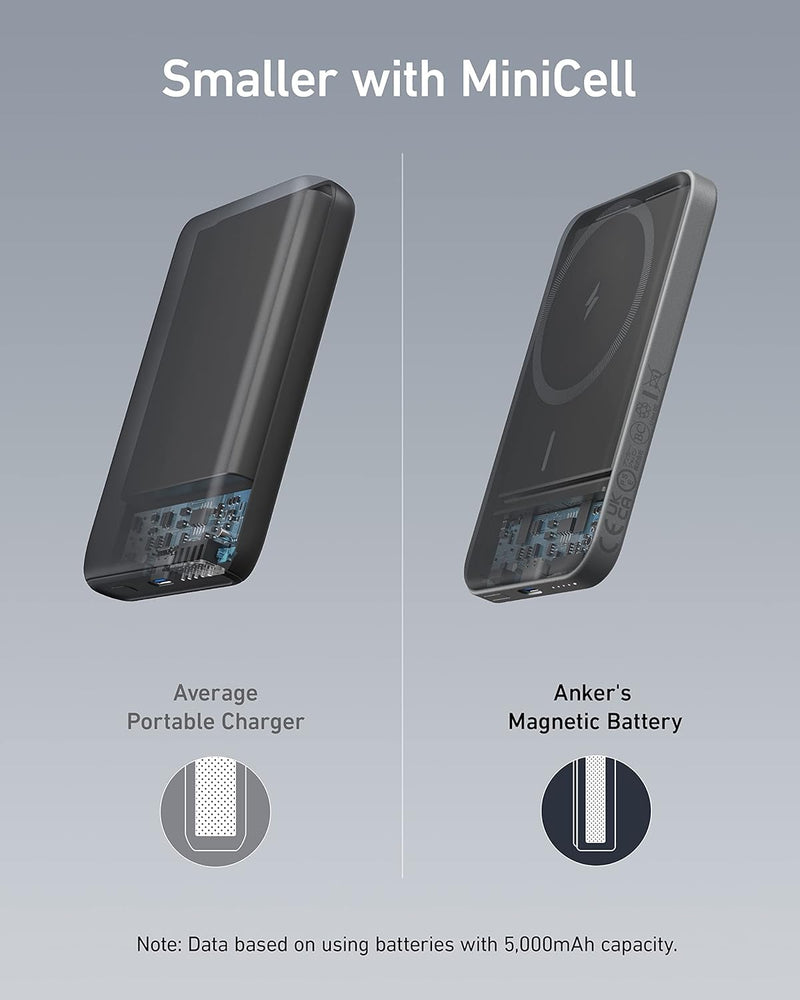 Anker - 621 (A1610) - MagGo 5,000mAh Magnetic Power Bank - Black