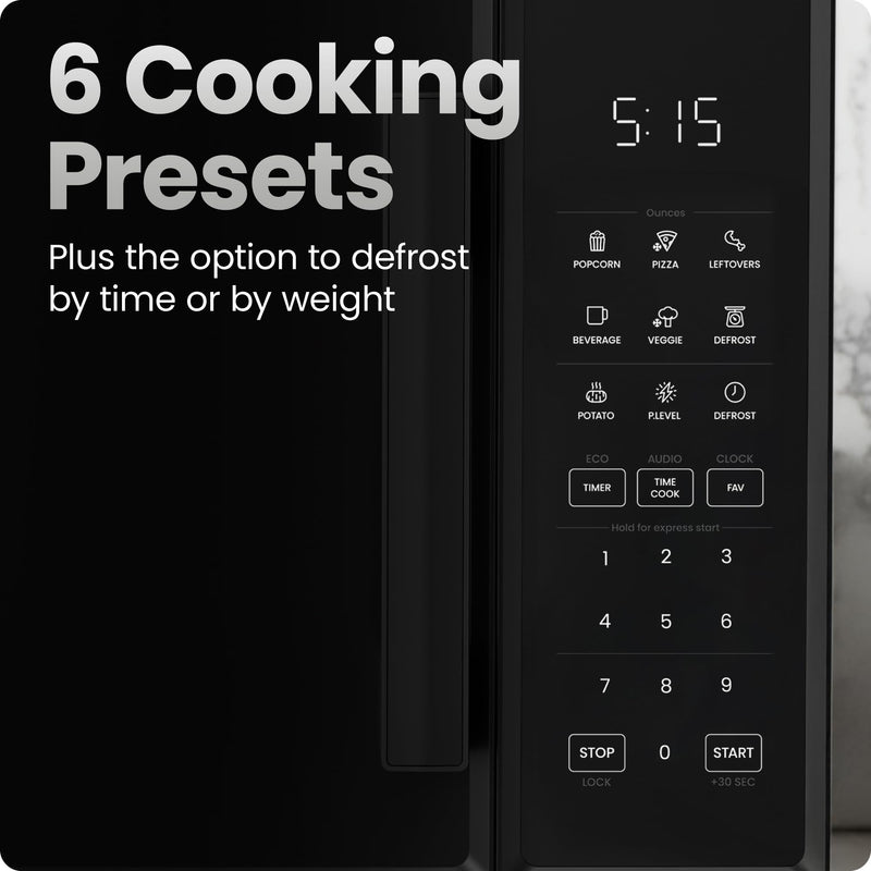 Chefman RJ55-9-V2 0.9 cu ft 900 W Microwave, Black