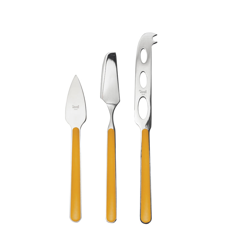 Mepra – Fantasia Mustard – 3-Piece Cheese Knife Set