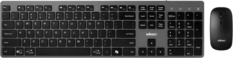 Adesso - Multi OS Wireless Scissor Switch desktop Copilot keyboard and mouse  Combo