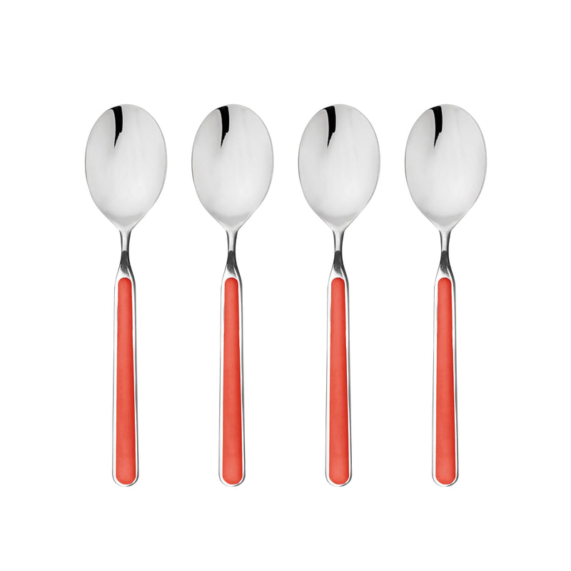 Mepra – Fantasia American New Coral – 4-Piece Coffee Spoon Set