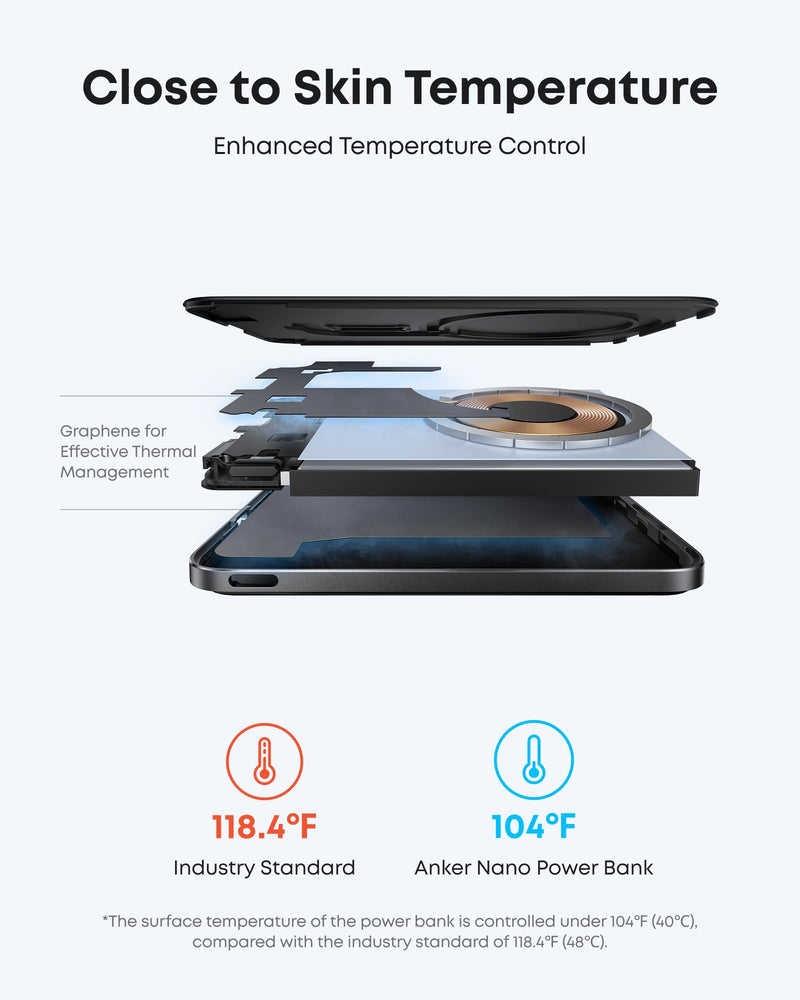 Anker - Nano MagGo (A1665) - Slim 5,000mAh Magnetic Power Bank - Black