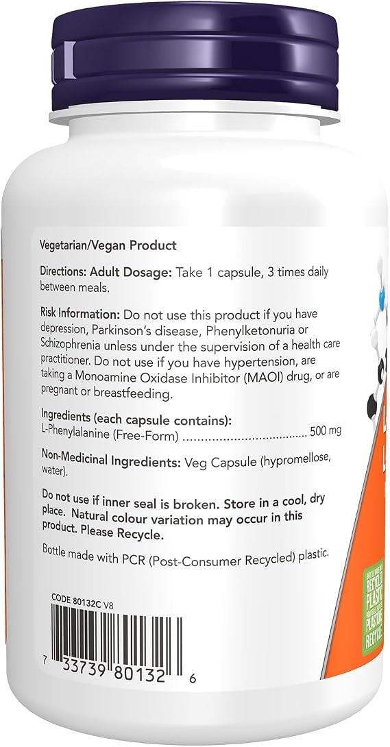 Now - L - Phenylalanine 500MG 120VCAP
