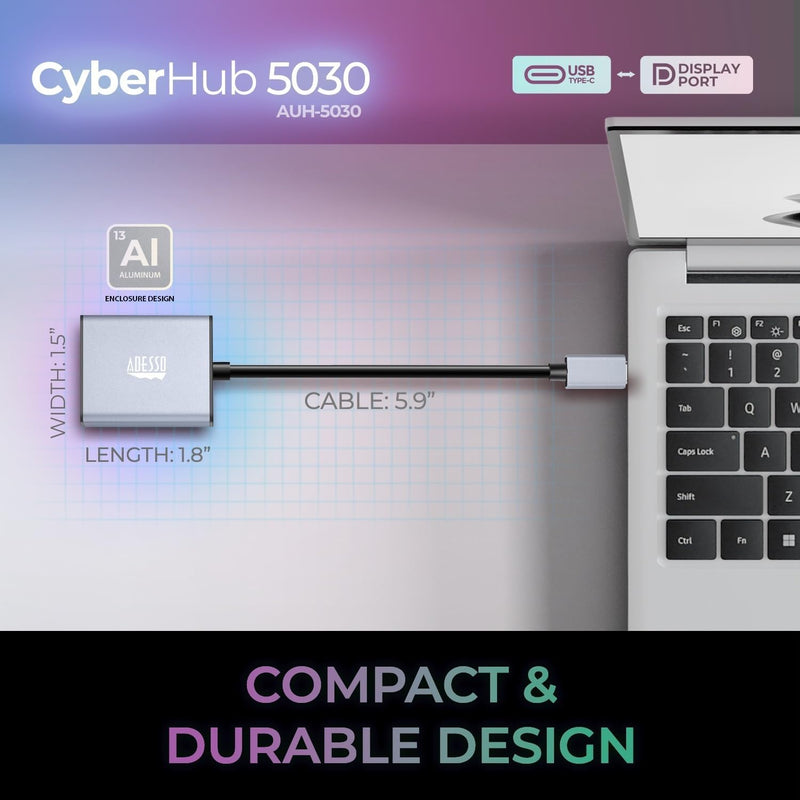 Adesso - USB C to Display port Adapter @4K/60Hz