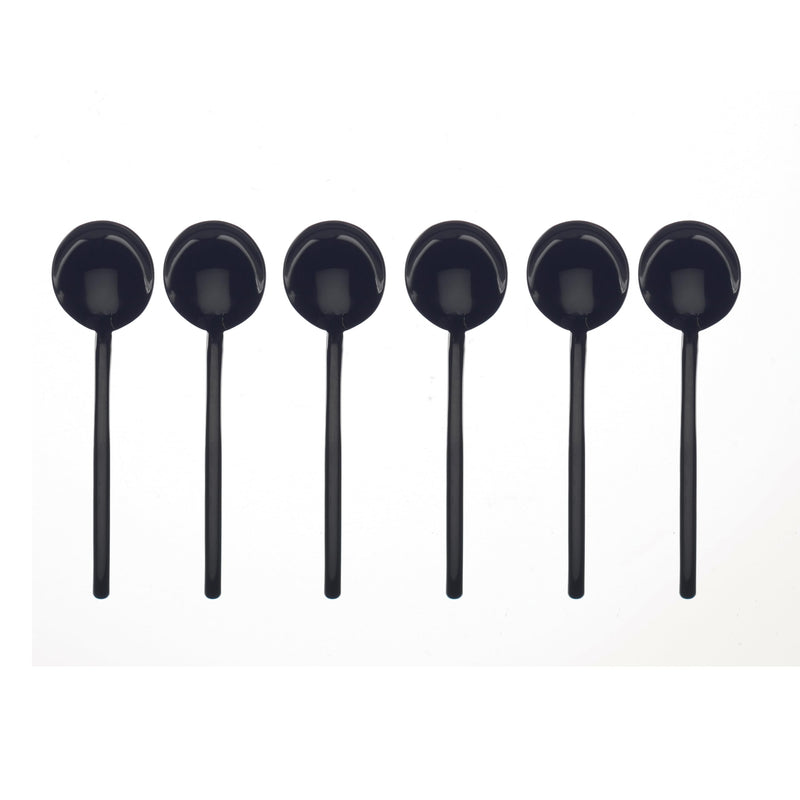 Mepra – Due Black Gold Espresso Spoon Set – 6-Piece Set
