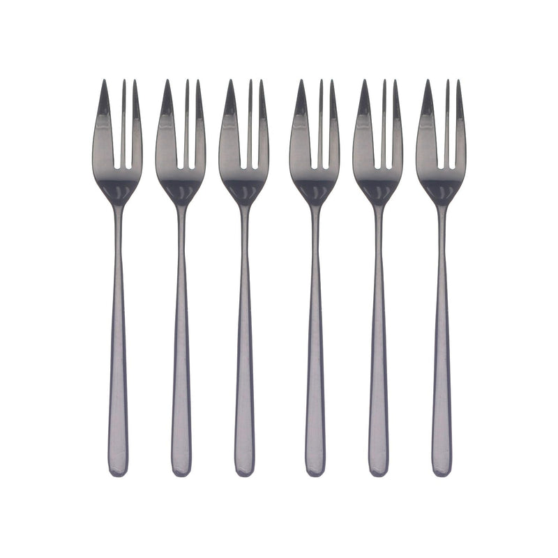 Mepra – Linea Black Gold Cake Fork Set – 6-Piece Set