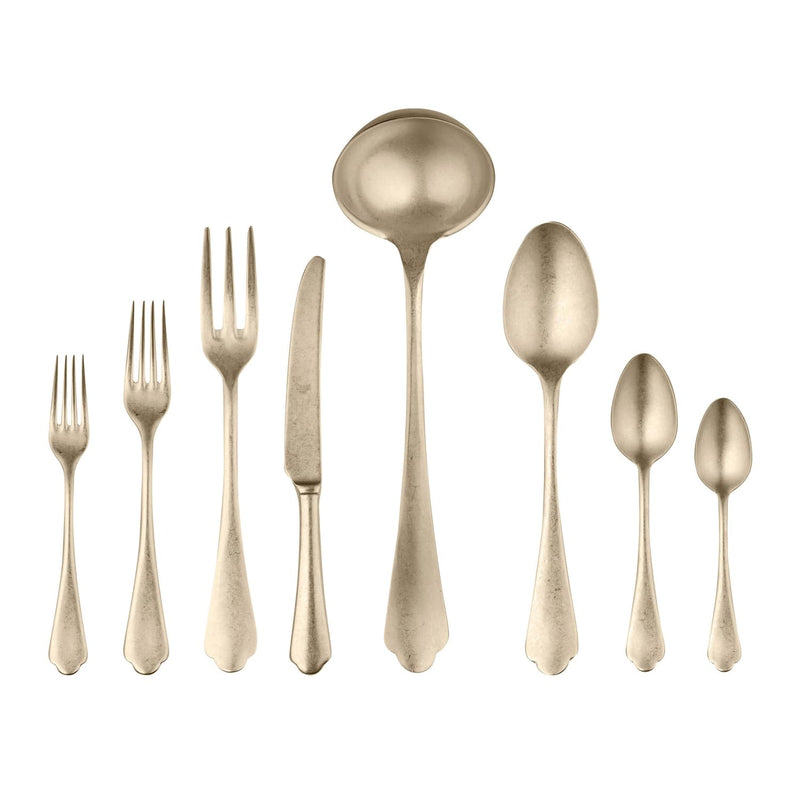 Mepra – Dolce Vita Pewter Champagne – 43-Piece Flatware Set
