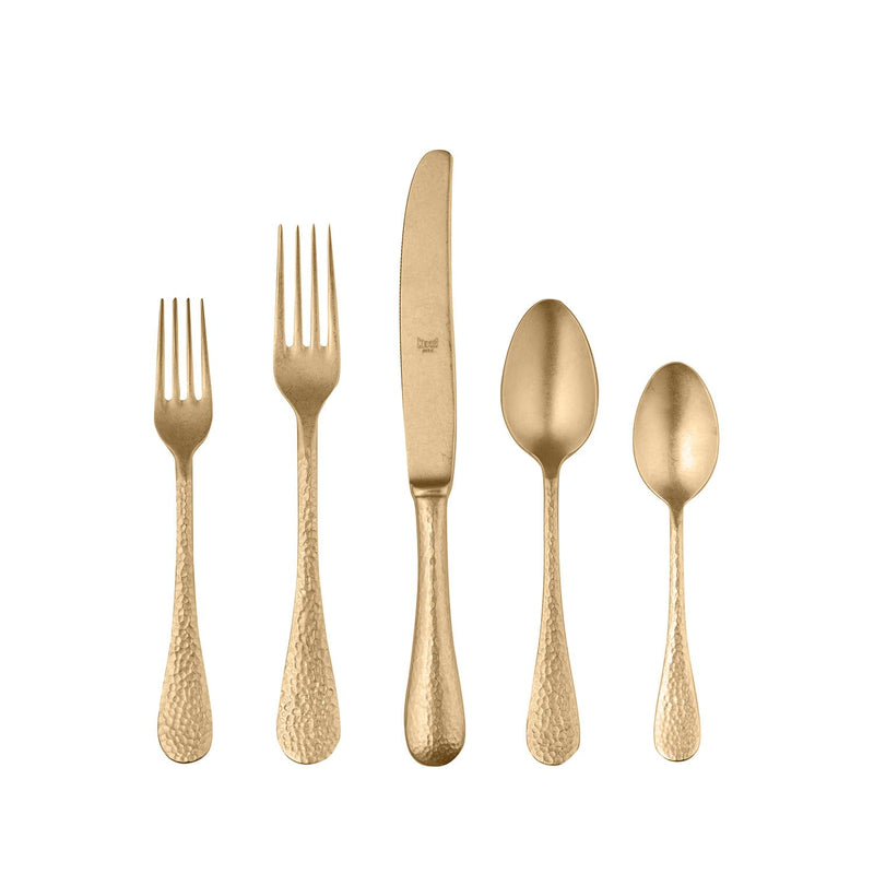 Mepra – Epoque Pewter Gold – 20-Piece Flatware Set