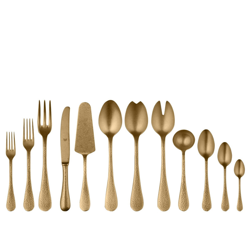 Mepra – Epoque Pewter Gold – 67-Piece Flatware Set