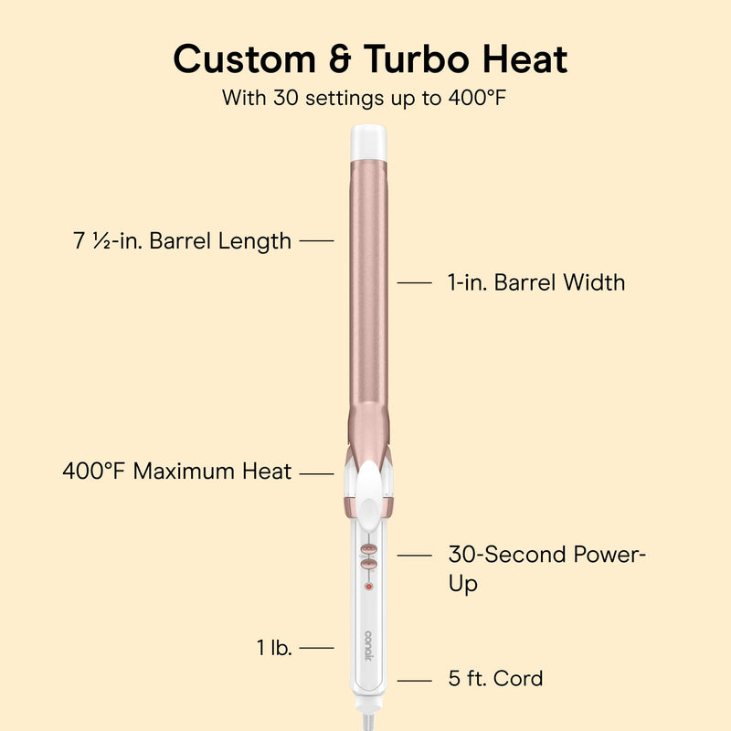 Conair Double Ceramic Long Barrel CD708R 1 in Curling Iron