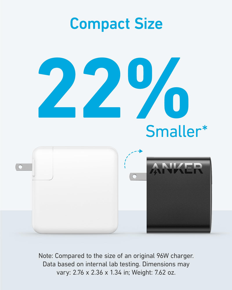 Anker - 317 (A2672) - 100W USB-C Wall Charger with Cable - Black