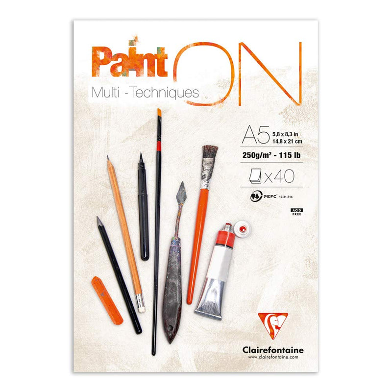 Clairefontaine - Painting on Multi Technic A5 250g  40S  14.8x21cm