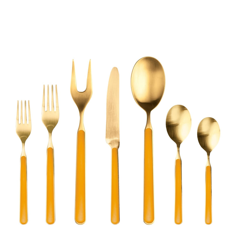 Mepra – Fantasia Ice Gold Mustard – 32-Piece Flatware Set