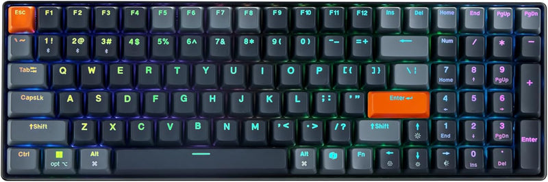 Adesso - Wired/Wireless/Bluetooth Multi-OS Illuminated Mechanical QMK VIA Compact Keyboard With CoPilot Ai Hotkey (Red Switch)