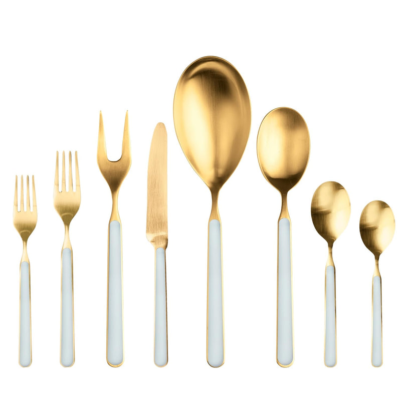 Mepra – Fantasia Ice Gold Light Blue – 43-Piece Flatware Set