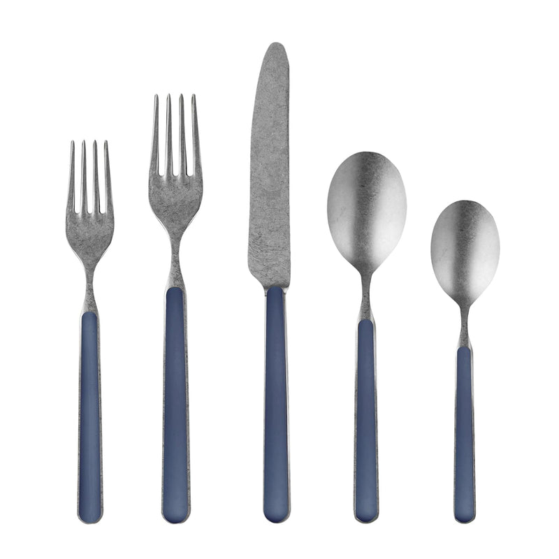 Mepra – Fantasia Pewter Cobalt – 20-Piece Flatware Set