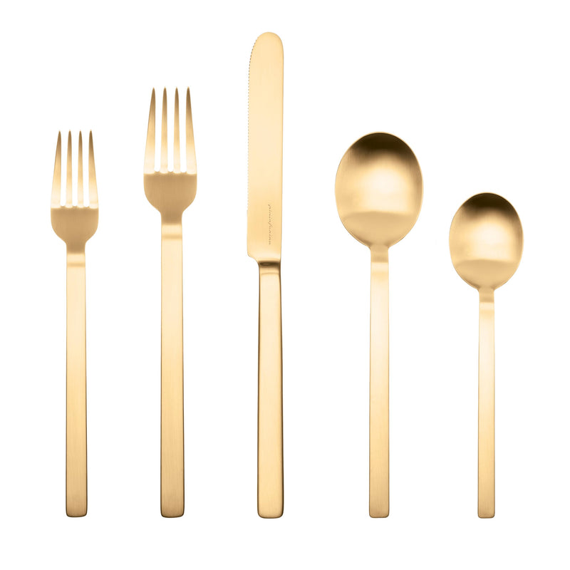 Mepra – Stile by Pininfarina Ice Gold – 5-Piece Flatware Set