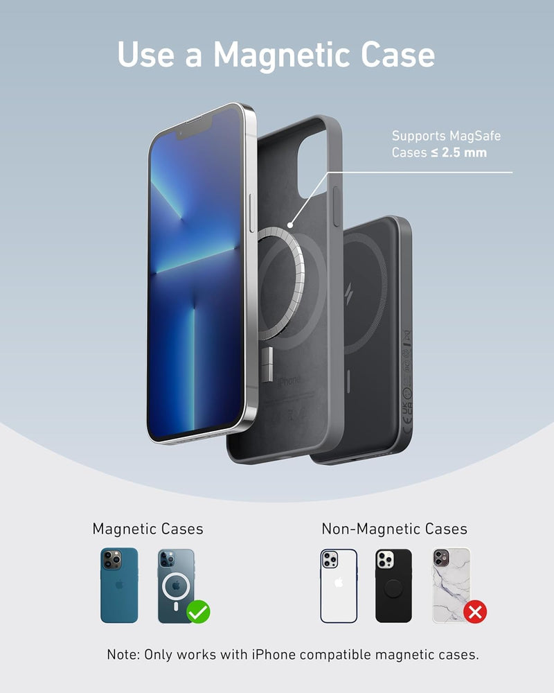 Anker - 621 (A1610) - MagGo 5,000mAh Magnetic Power Bank - Black