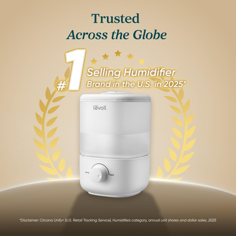 Levoit Top-Fill Cool Mist Humidifier LUH-A251-WCA, 2.5 L, White