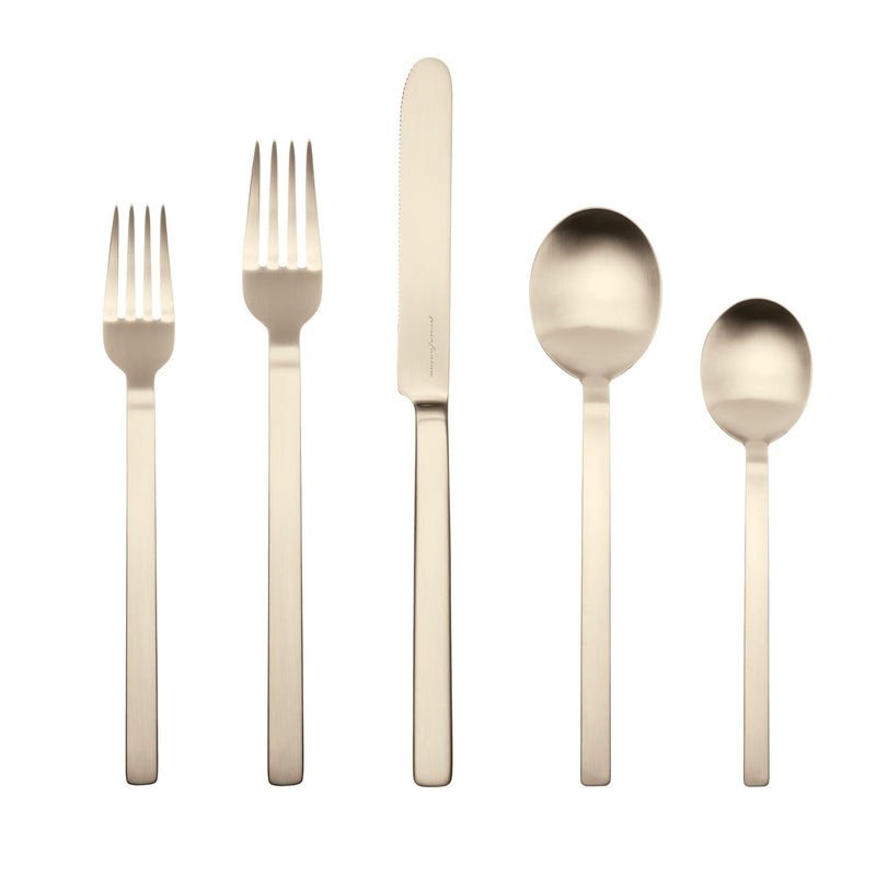Mepra – Stile by Pininfarina Ice Champagne – 5-Piece Flatware Set