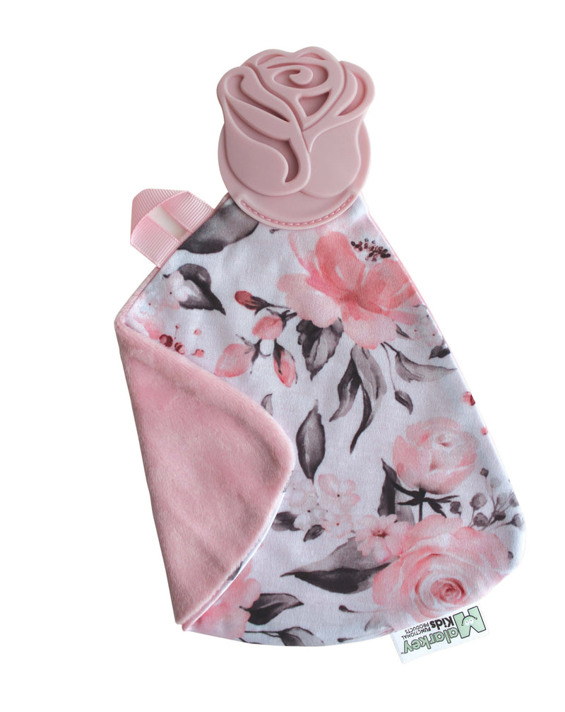 Malarkey Kids Munch-It Blanket Teether – Rosie Posie – rose-shaped teether and floral blanket