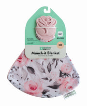 Malarkey Kids Munch-It Blanket Teether – Rosie Posie – Rosie Posie blanket teether in packaging
