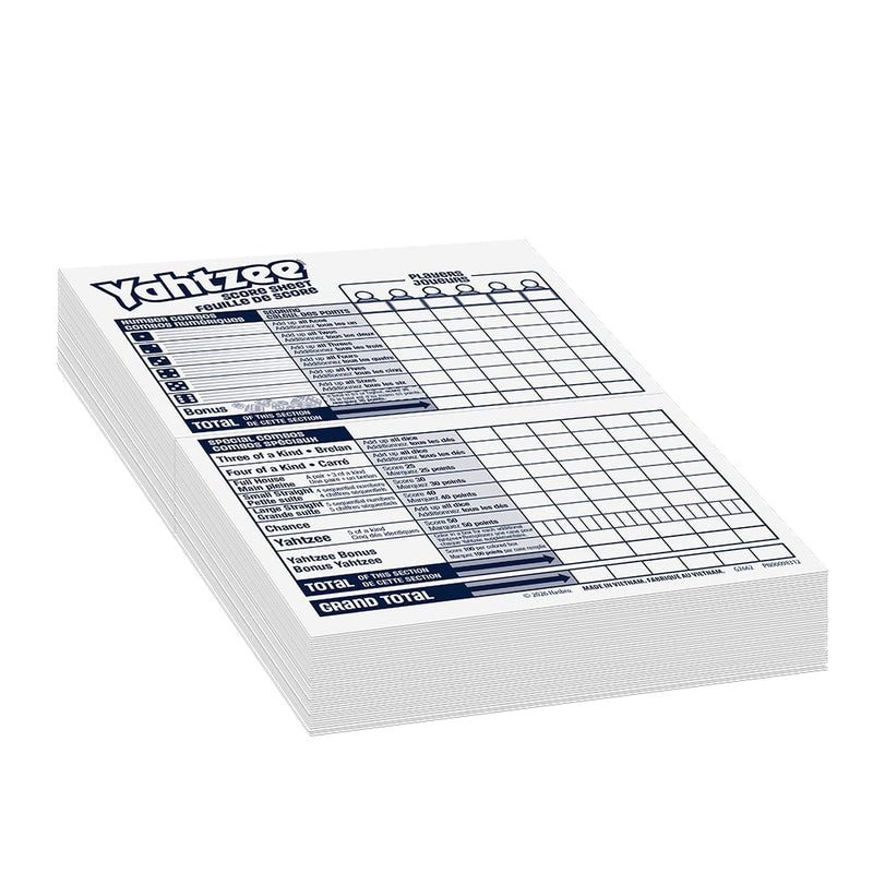 Hasbro - YAHTZEE - SCORE PAD ( Bilingual ) ( refresh )