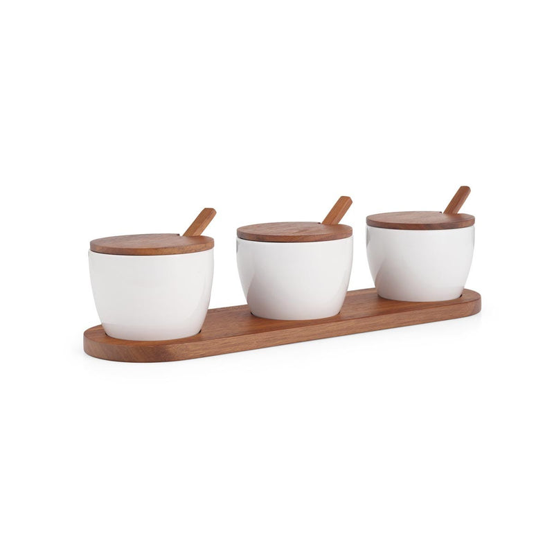 Nambé - Duets Triple Condiment Server with Lids & Spoons - view 2