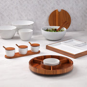 Nambé Duets Nesting Mixing Bowls, Set of 3 in a display setting; other items shown are sold separately.