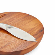 Nambé Harmony Cheese Board with Knife - design detail.