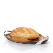 Nambé Bella Wood Handled Tray | 18.3 in (46.5 cm) - product view