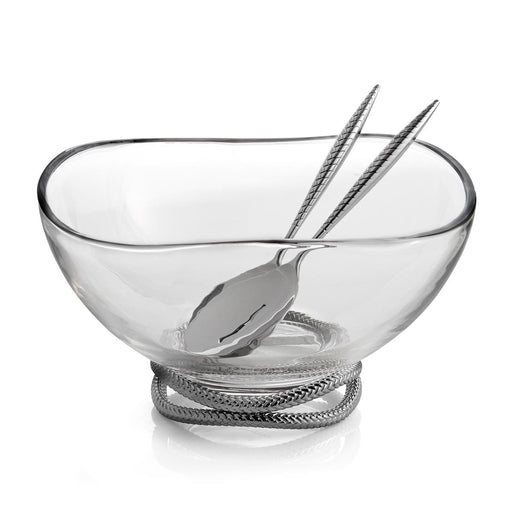 Nambé - Braid Glass Salad Bowl with Servers - view 2