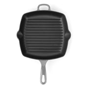 Chuck Hughes square cast iron grill pan, Grey Jay, top view