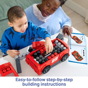 MEGA BLOKS Build & Go Race Car 26-Piece Set (JKG35) — family building race car