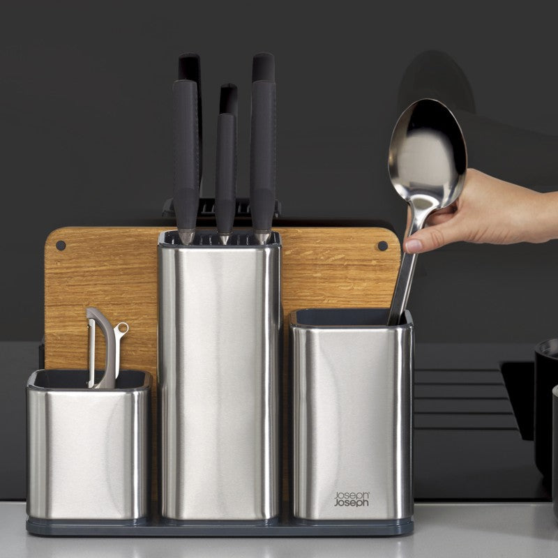 Joseph Joseph - CounterStore™100 -  Utensil Organizer & Oak Board