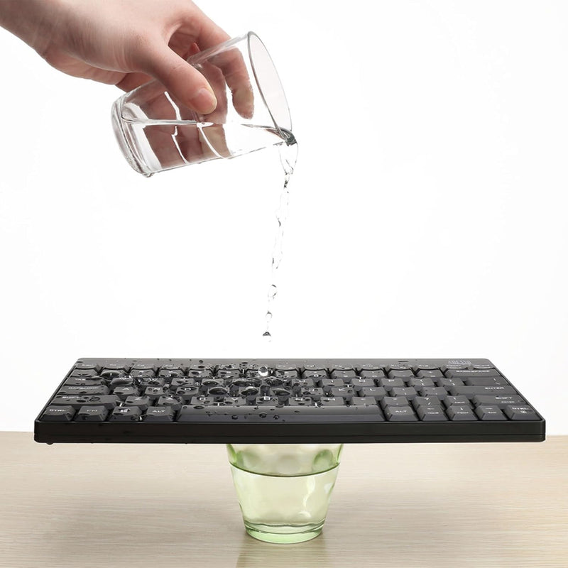 Adesso - Keyboad & Mouse Mini Combo Wireless Spill Resistant Advanced Optical Sensor PC/Mac - Black