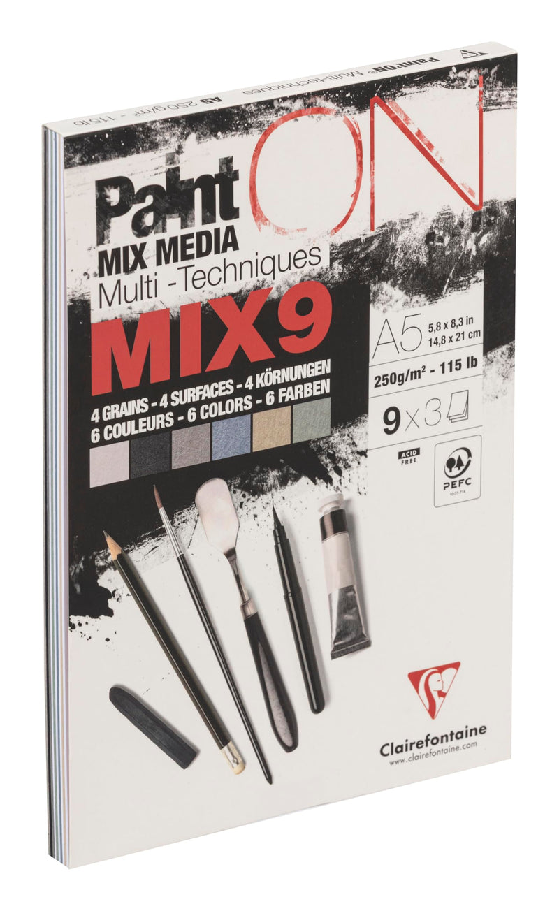 Clairefontaine Paint’On Mix A5 mixed-media pad, 27 sheets, 250 gsm