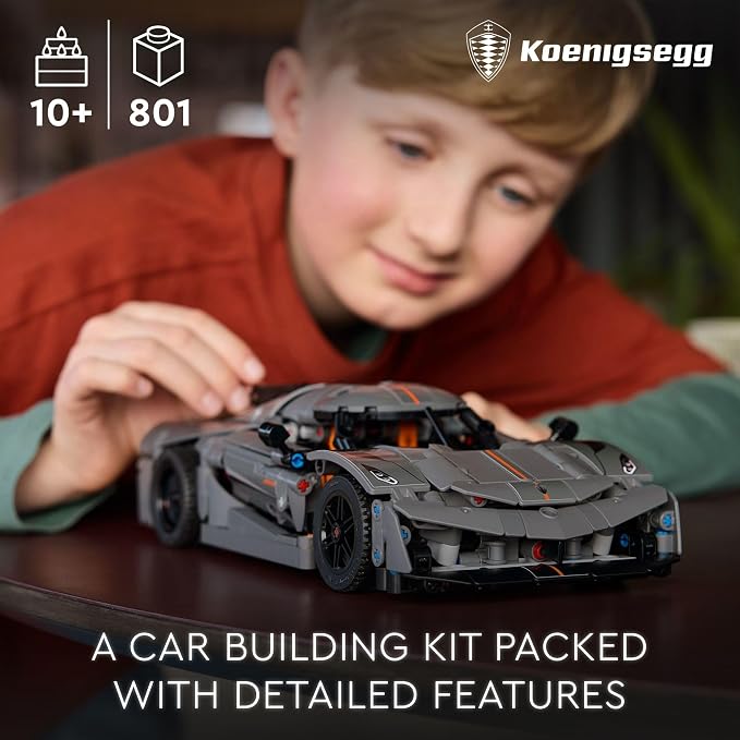 LEGO - 42173 - Technic - Koenigsegg Jesko Absolut Grey Hypercar - 801 Pc