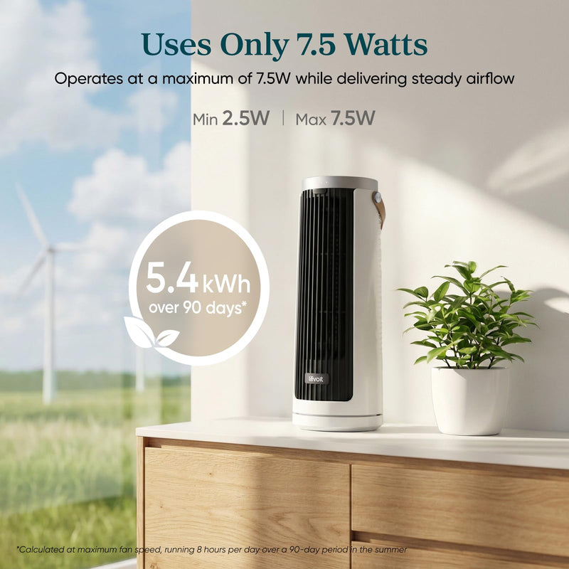 Levoit Mini Tower Fan LTF-F132-WCA, White