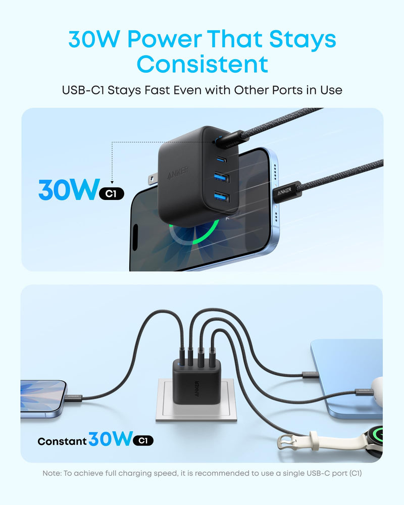 Anker - Zolo (A121E) - 50W 4-Port Wall Charger - 2-Pack - Black