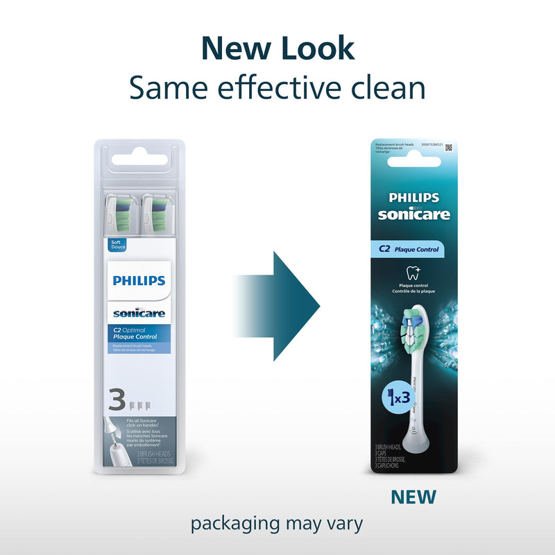 Philips Sonicare Optimal Plaque Control Heads HX9023/65, White, 3 Pack
