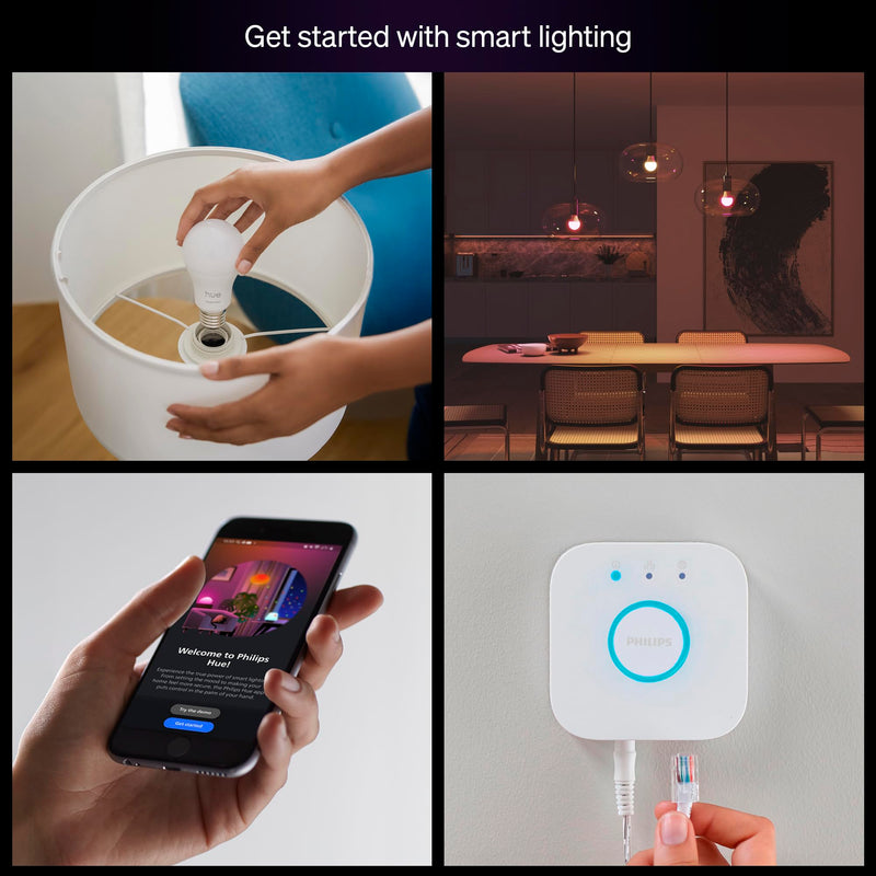 Philips Hue Essential Starter Kit 608983, Bridge & 4 Bulbs