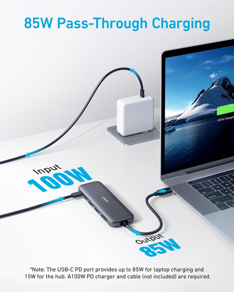 Anker - 332 (A8355) - 5-in-1 USB-C Hub - Black