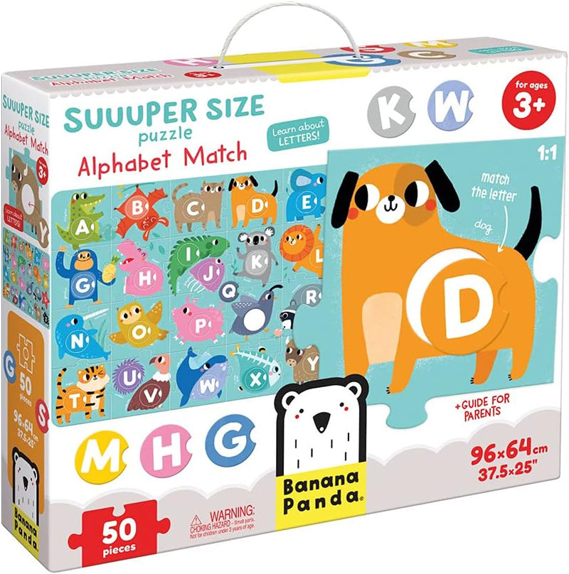 BANANA PANDA - Suuuper Size Alphabet Match Floor Puzzle (50 Large Pieces)
