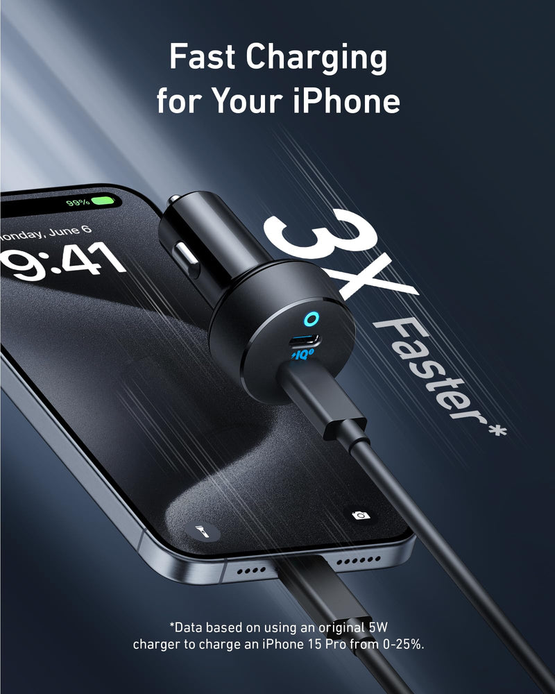 Anker - PowerDrive III Duo (A2724) - Dual USB-C Car Charger - Black