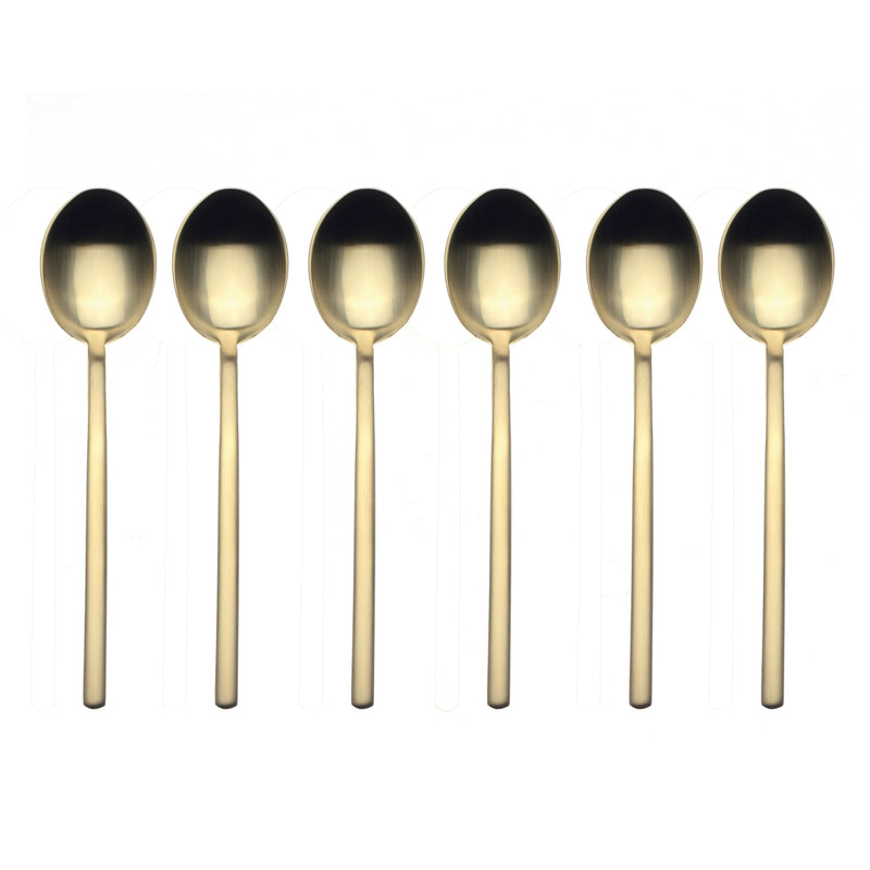 Mepra – Due Ice Gold – 6-Piece Coffee Spoon Set