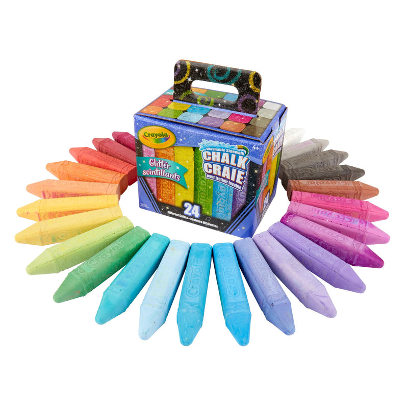 Crayola washable glitter sidewalk chalk 24-count pack