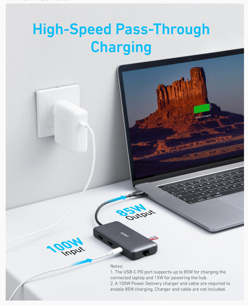 Anker - 553 (A8380) - 8-in-1 USB-C Hub - Gray