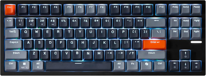 Adesso - Wired/Wireless/Bluetooth Multi-OS Illuminated Mechanical QMK VIA Compact Keyboard With CoPilot Ai Hotkey (Red Switch)
