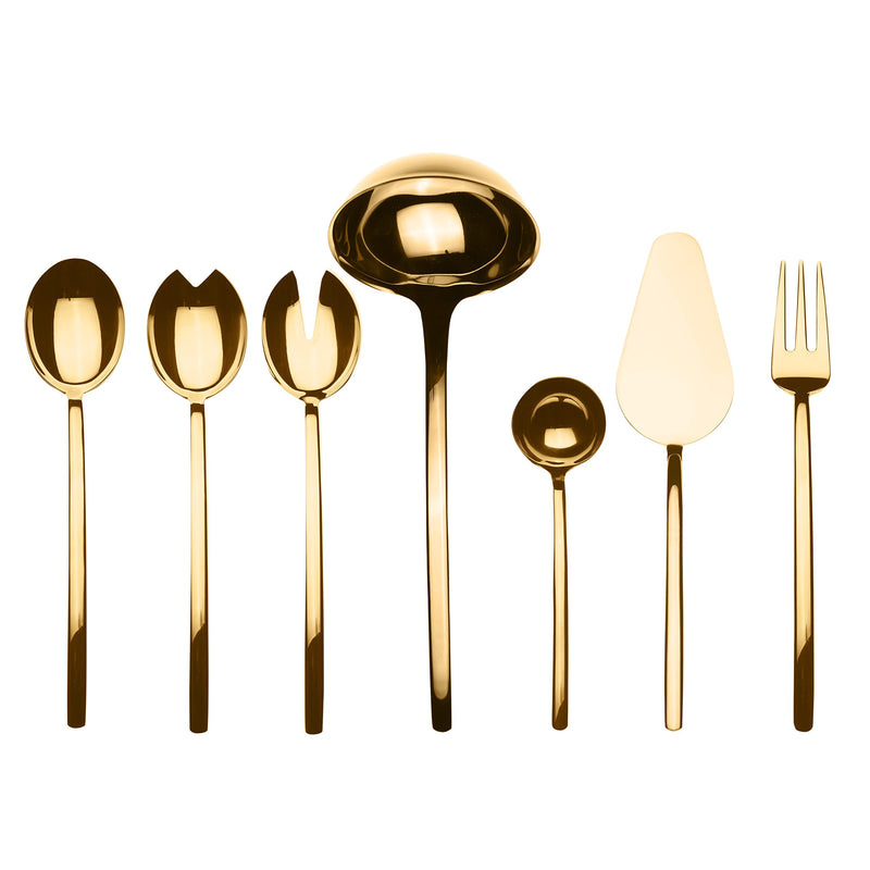 Mepra – Due Gold – 7-Piece Serving Set